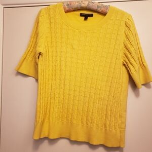 Banana Republic Vibrant Yellow Knit Top Women Size MEDIUM